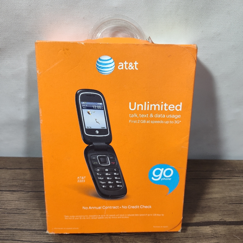 Att unlimited go Phone Zte Z223 AT&T Flip Phone New Sealed 3G